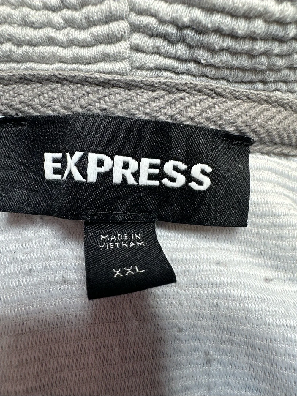 Men's Express Thick Ribbed Half-Zip Sweatshirt Light Gray Size XXL Good Used Con